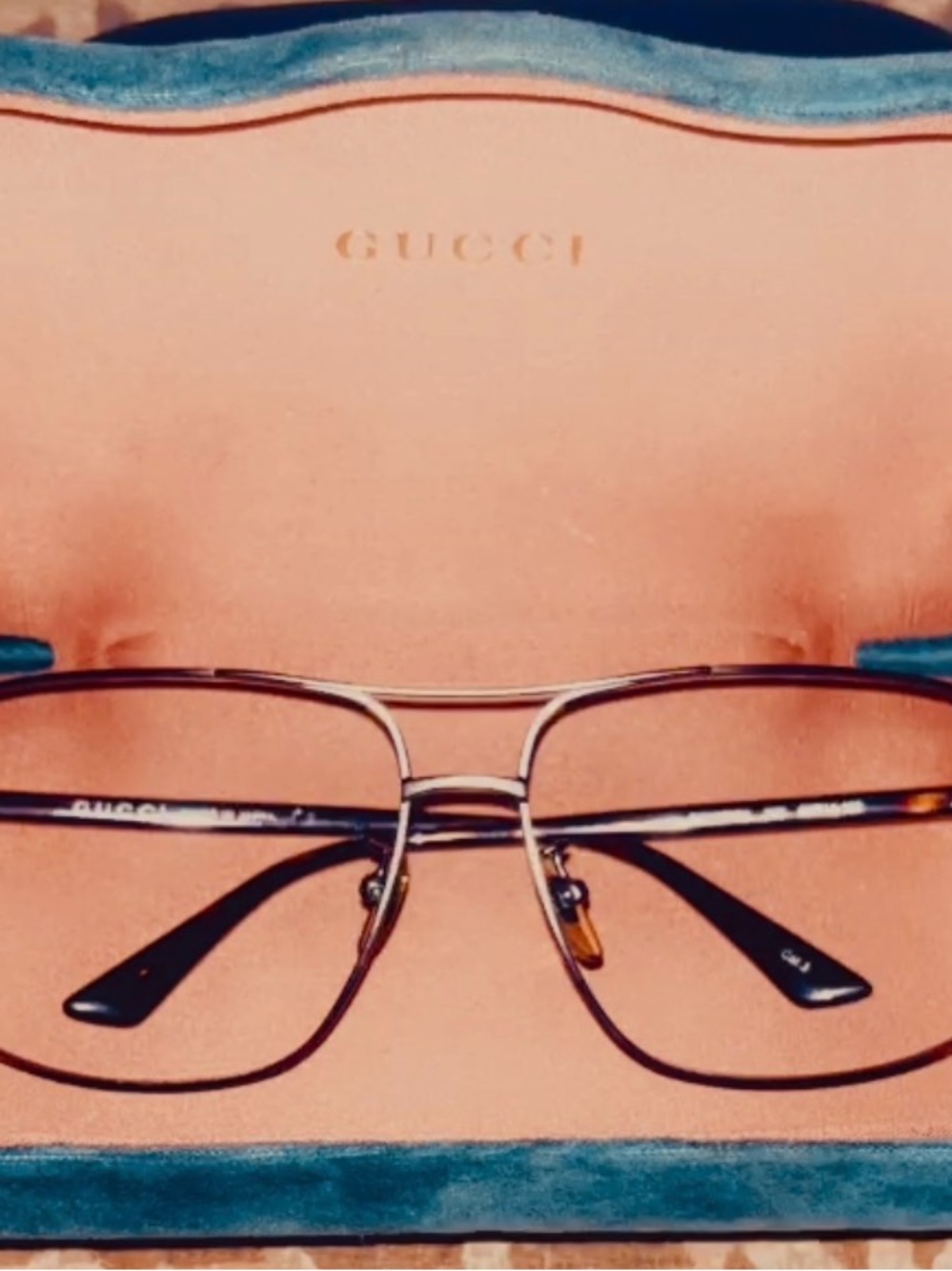 💼Gucci Blue and Gold Metal Frame Glasses🕶️